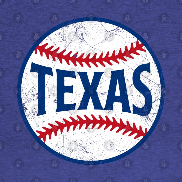 Texas Retro Baseball - Blue by KFig21